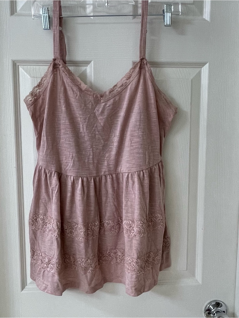 torrid Dusty Rose Lace-Trim Tiered Camisole